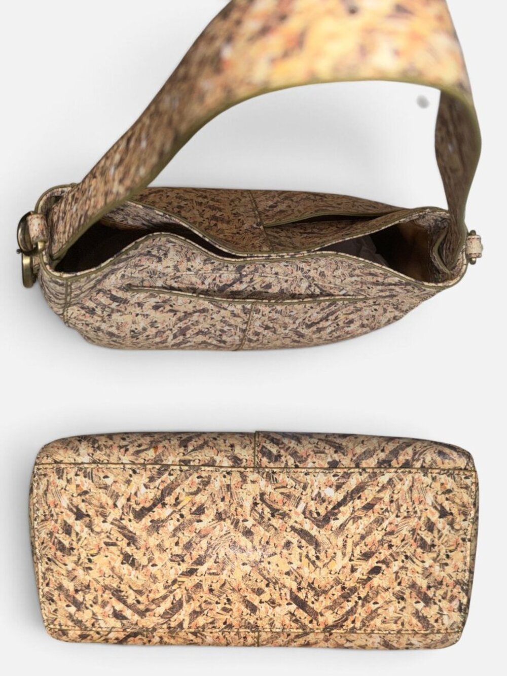 HOBO Render Small Crossbody Beige Leather Neutral Mosaic 2-way Shoulder Bag NWT - Picture 6 of 10